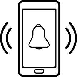 Phone alarm bell ringing symbol icon