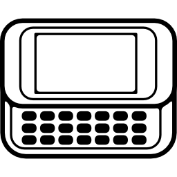 Horizontal mobile phone with keyboard icon