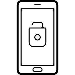 símbolo de candado desbloqueado en la pantalla del teléfono icono