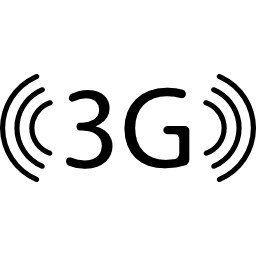 símbolo de interface de sinal de telefone 3g Ícone