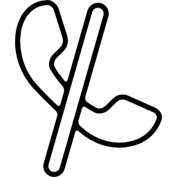 auricular geblokkeerde roepnaam met een schuine streep icoon