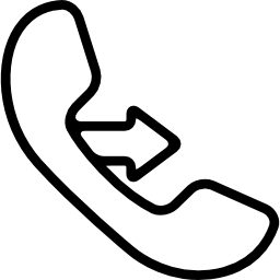 Call answer symbol of an auricular with right arrow icon