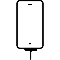 telefono collegato con un cavo icona