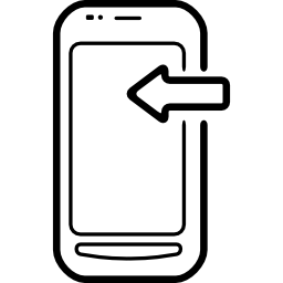 왼쪽 화살표가있는 전화 icon