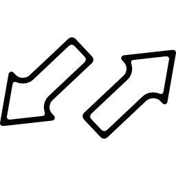 couple de flèches pointant dans des directions opposées Icône