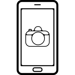 aparat fotograficzny na ekranie telefonu ikona