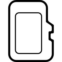 carte de téléphone de forme noire arrondie carrée Icône
