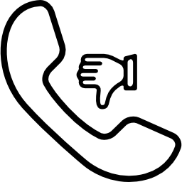 symbol wywołania ze znakiem kciuka w dół ikona