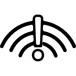 symbol ostrzeżenia o połączeniu wi-fi ikona