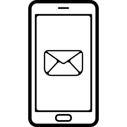 e-mailowy symbol koperty z powrotem na ekranie telefonu ikona