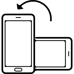 Rotating phone from vertical to horizontal position icon