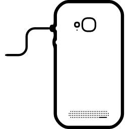 Phone back with cable and photo camera icon