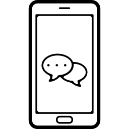 Speech bubble on mobile phone screen icon