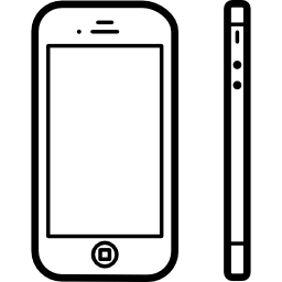 전면 및 측면에서 본 전화기 icon