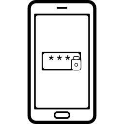 Password protection symbol on phone screen icon