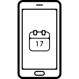 Calendar symbol on phone screen icon
