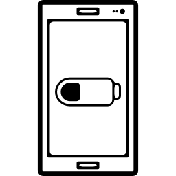 handy mit batteriestatus-symbol auf dem bildschirm icon