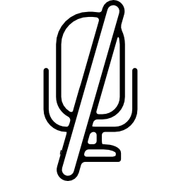 simbolo dell'interfaccia microfono muto con barra icona