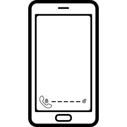 telefono con un piccolo simbolo di chiamata sullo schermo icona