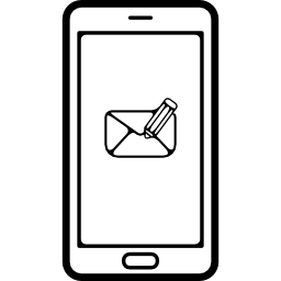 Write email message symbol on phone screen icon