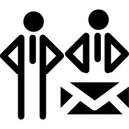 People mail symbol in a circle icon