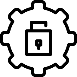 símbolo circular de interfaz de configuración de bloqueo icono