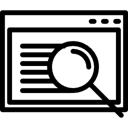 browserzoeksymbool in een cirkel icoon
