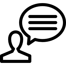Person speaking symbol in a circle icon