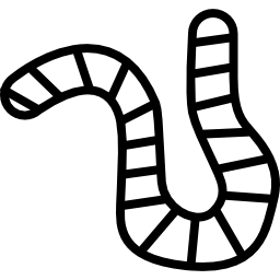 Контур червяка внутри круга иконка