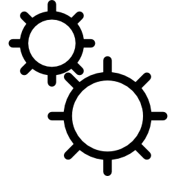 configurações de engrenagens contornos símbolo de interface Ícone