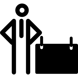 Person with calendar inside a circle icon