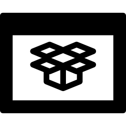 Dropbox in browser window circular symbol icon