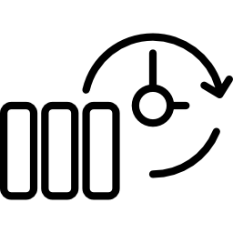 símbolo de contorno delgado de copia de seguridad en un círculo icono