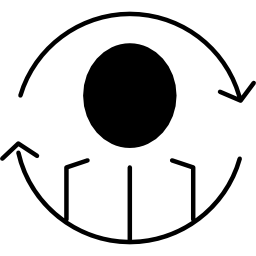 Person synchronization symbol in a circle icon
