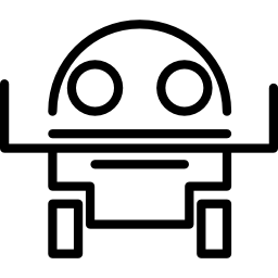 Robot outline in a circle icon