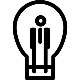 Lightbulb outline in a circle icon