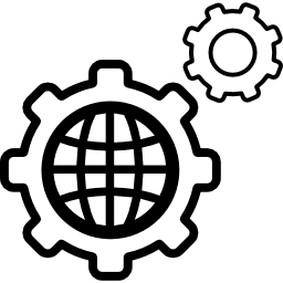 Круговой символ мировых настроек иконка