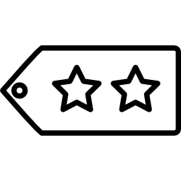 Stars label outline symbol in a circle icon