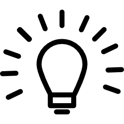Light bulb outline sign inside a circle icon