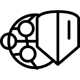 Światowy symbol bezpieczeństwa wewnątrz okręgu ikona