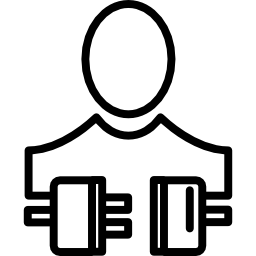 osoba i połączenia zarysują symbol wewnątrz okręgu ikona