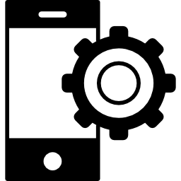 円の中に歯車のシンボルが付いた携帯電話のバリエーション icon