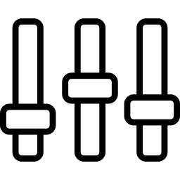 configuración delgada consola controla el símbolo en un círculo icono