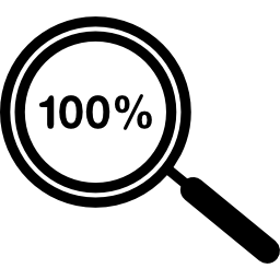 100-procentowy symbol powiększenia ikona