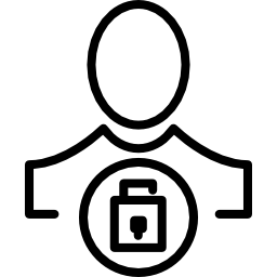 simbolo di sicurezza della persona icona