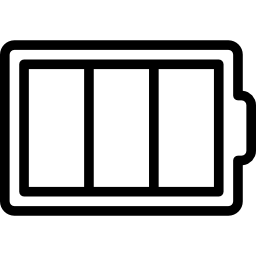 Battery outline in a circle icon