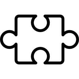 profilo del pezzo di puzzle all'interno di un cerchio icona