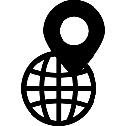 symbol zastępczy mapy na siatce kuli ziemskiej ikona