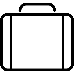 simbolo di contorno sottile valigetta in un cerchio icona