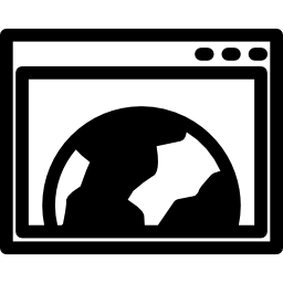 simbolo dell'interfaccia del browser mondiale in un cerchio icona